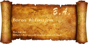 Boros Alfonzina névjegykártya